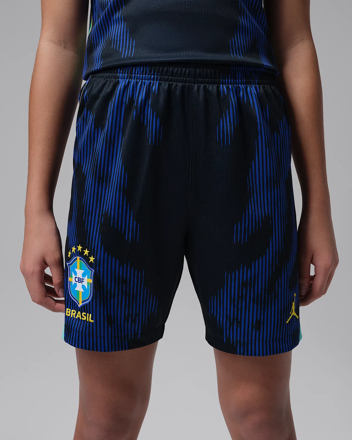 Детские футбольные шорты Jordan Dri-FIT Soccer Replica Brazil 2026 Stadium Away, Old Royal/Black — фото 2