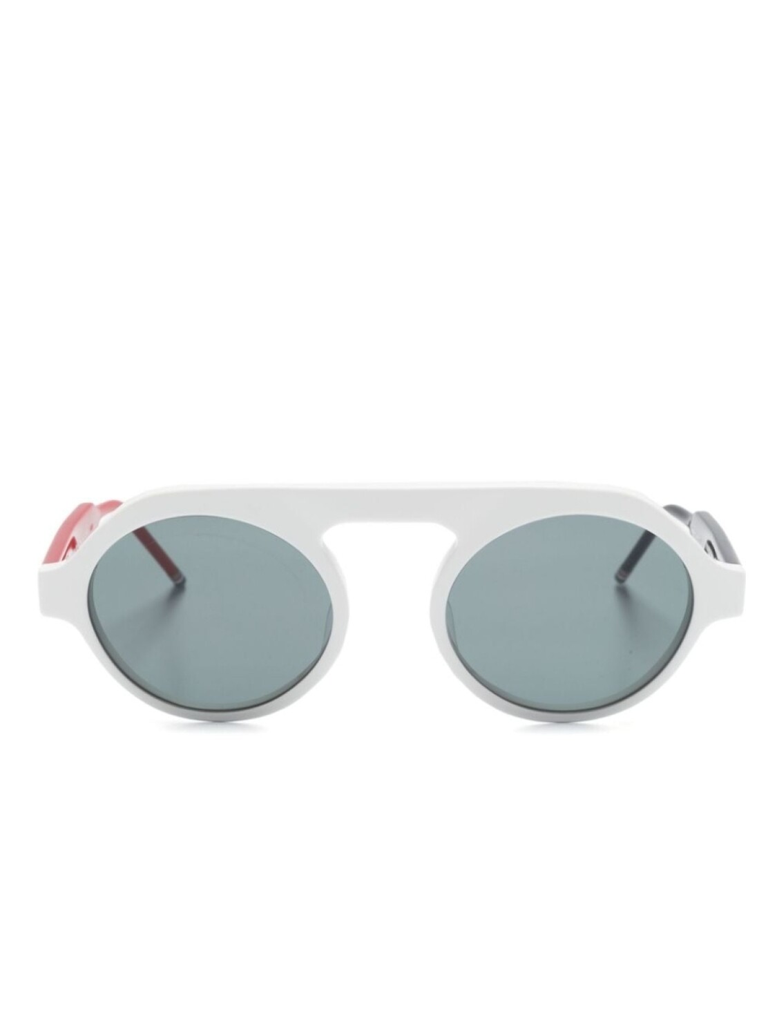 

Thom Browne Eyewear солнцезащитные очки в круглой оправе, белый