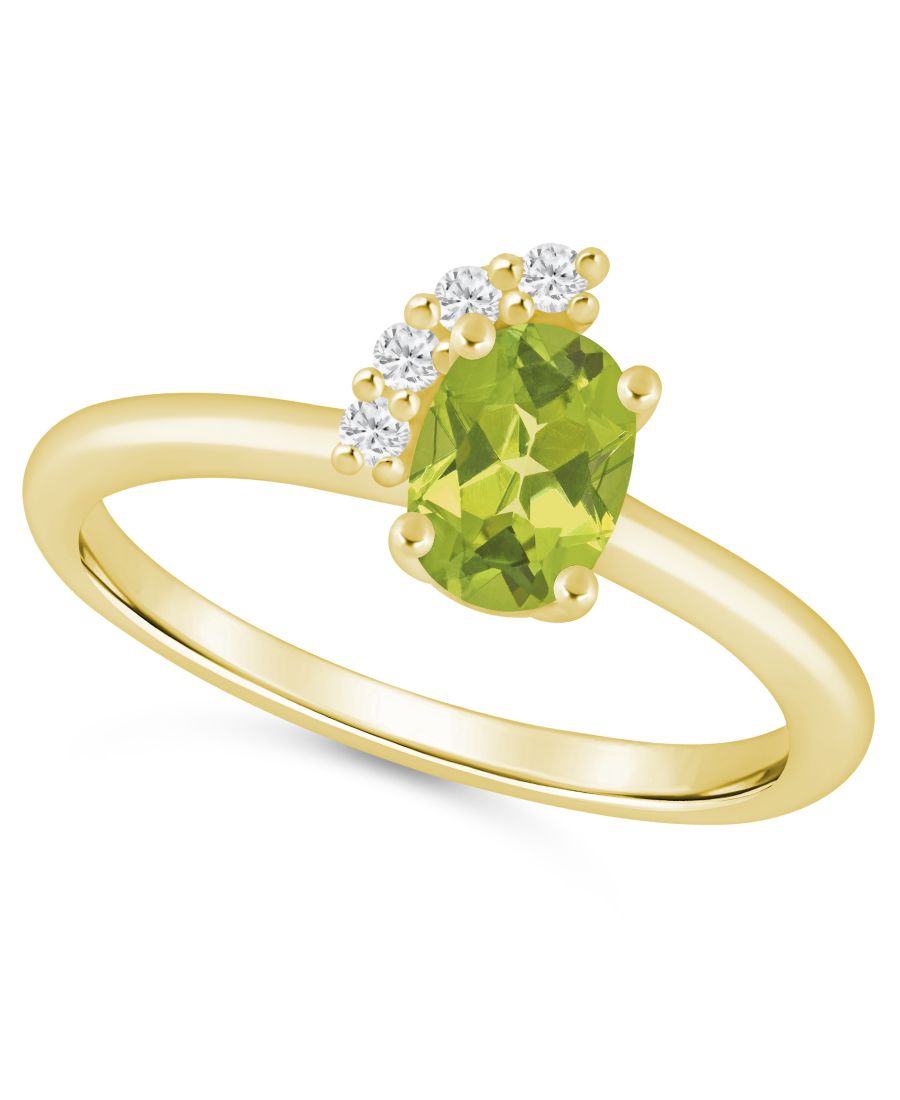 

Кольцо с аметистом (3/4 карата) и белым бриллиантом (1/20 карата) из белого золота 10 карат Macy's, Peridot