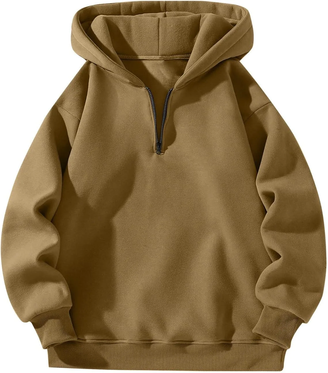 

Мужской худи с четвертью молнии, свободный фасон, флис