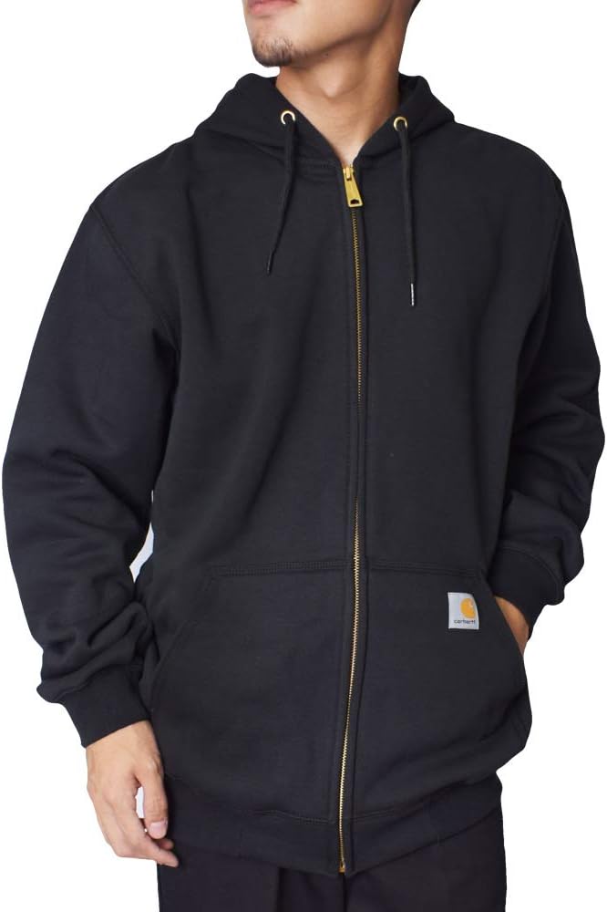 

Мужская толстовка Carhartt средней плотности с капюшоном на молнии , черный