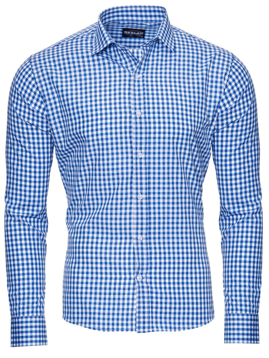 

Рубашка Slim Fit на пуговицах Reslad RS7007, синий