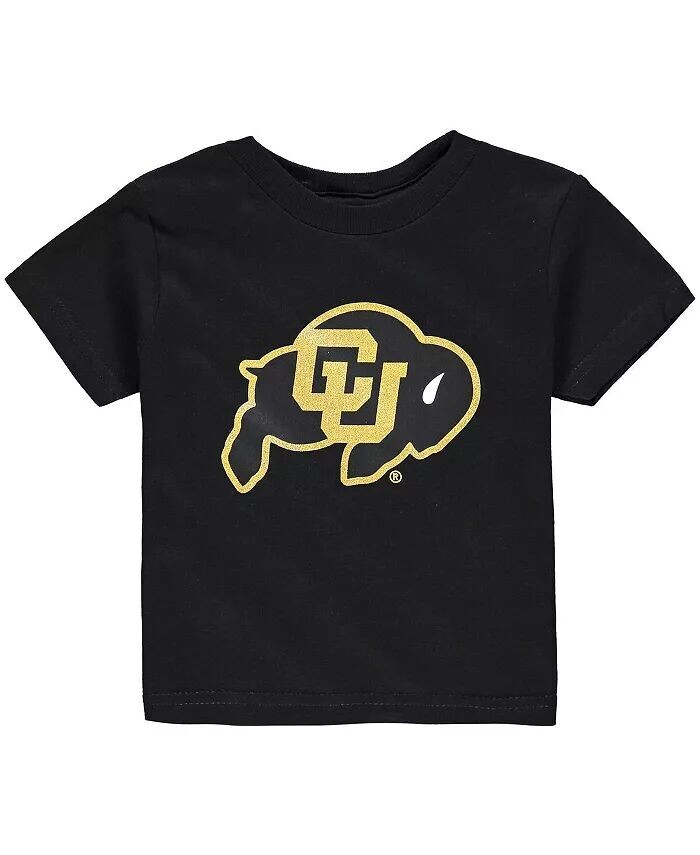 

Футболка унисекс для малышей, черная, с большим логотипом Colorado Buffaloes Two Feet Ahead