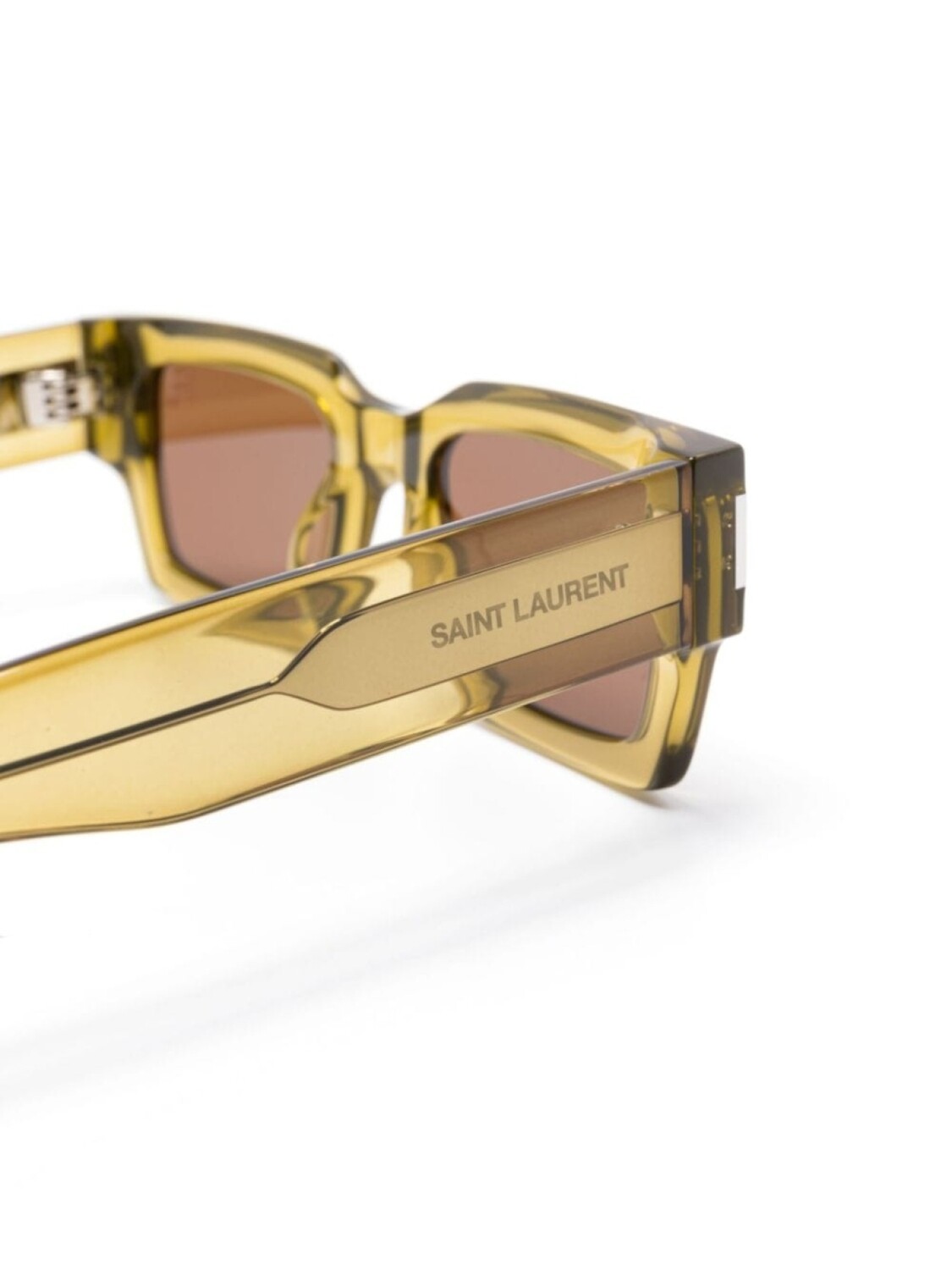 Saint Laurent Eyewear солнцезащитные очки в прозрачной оправе, желтый — фото 3
