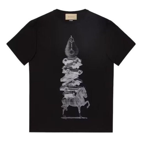 

Футболка cotton jersey printed t-shirt 'black' Gucci, черный