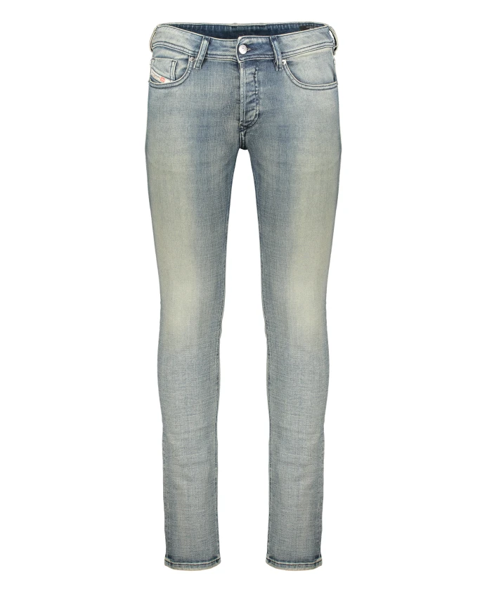 

Узкие джинсы с эффектом потертости Diesel, синий