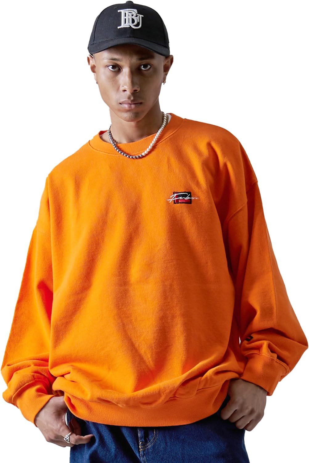 

Толстовка FUBU, флисовая подкладка, нашивка Sagara, хлопок, длинный рукав, пуловер, свободный крой, американский повседневный стиль, хип-хоп, большие размеры, оранжевый