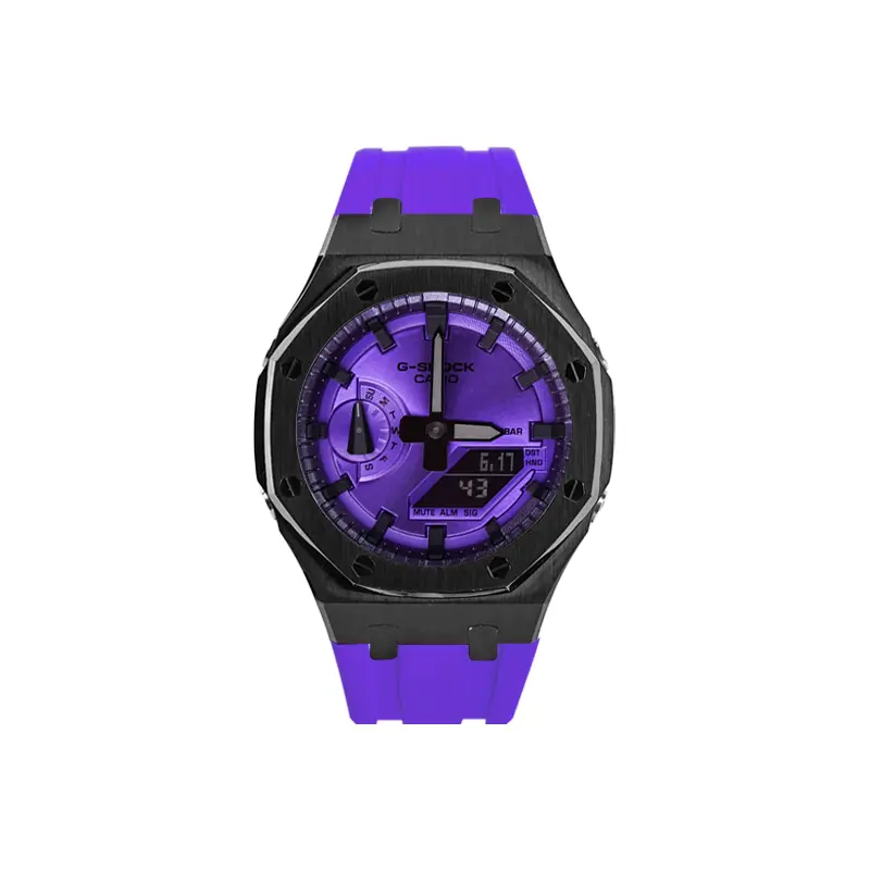 

CASIO Часы Unisex Liquid Crystal/Analog Dual Display Series 48.5mm Purple Watch, Dark Night Spirit Black Case Purple Strap