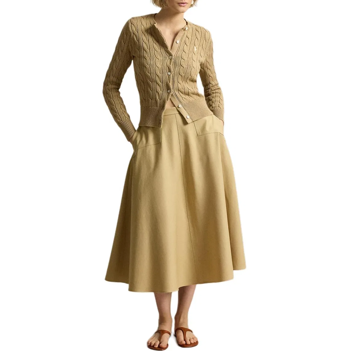 Юбка длинная Casual Polo Ralph Lauren Camel — фото 4
