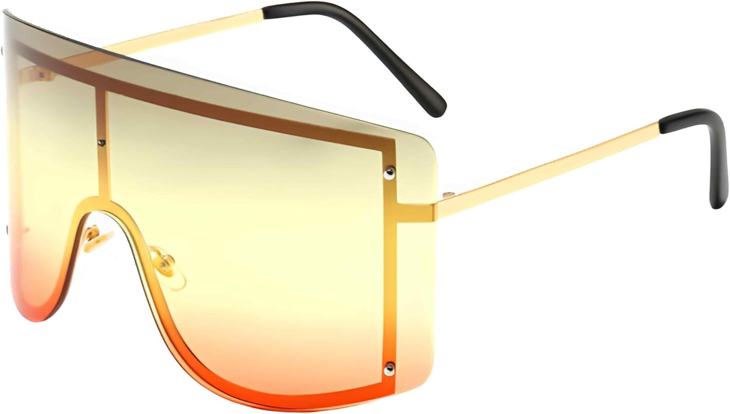 

Увеличенные солнцезащитные очки с градиентным остеклением – защита от УФ-излучения UV400, футуристический дизайн, полностью закрывающий лицо SC Sapphire Gorgeous Skin Collection, Yellow/Rainbow