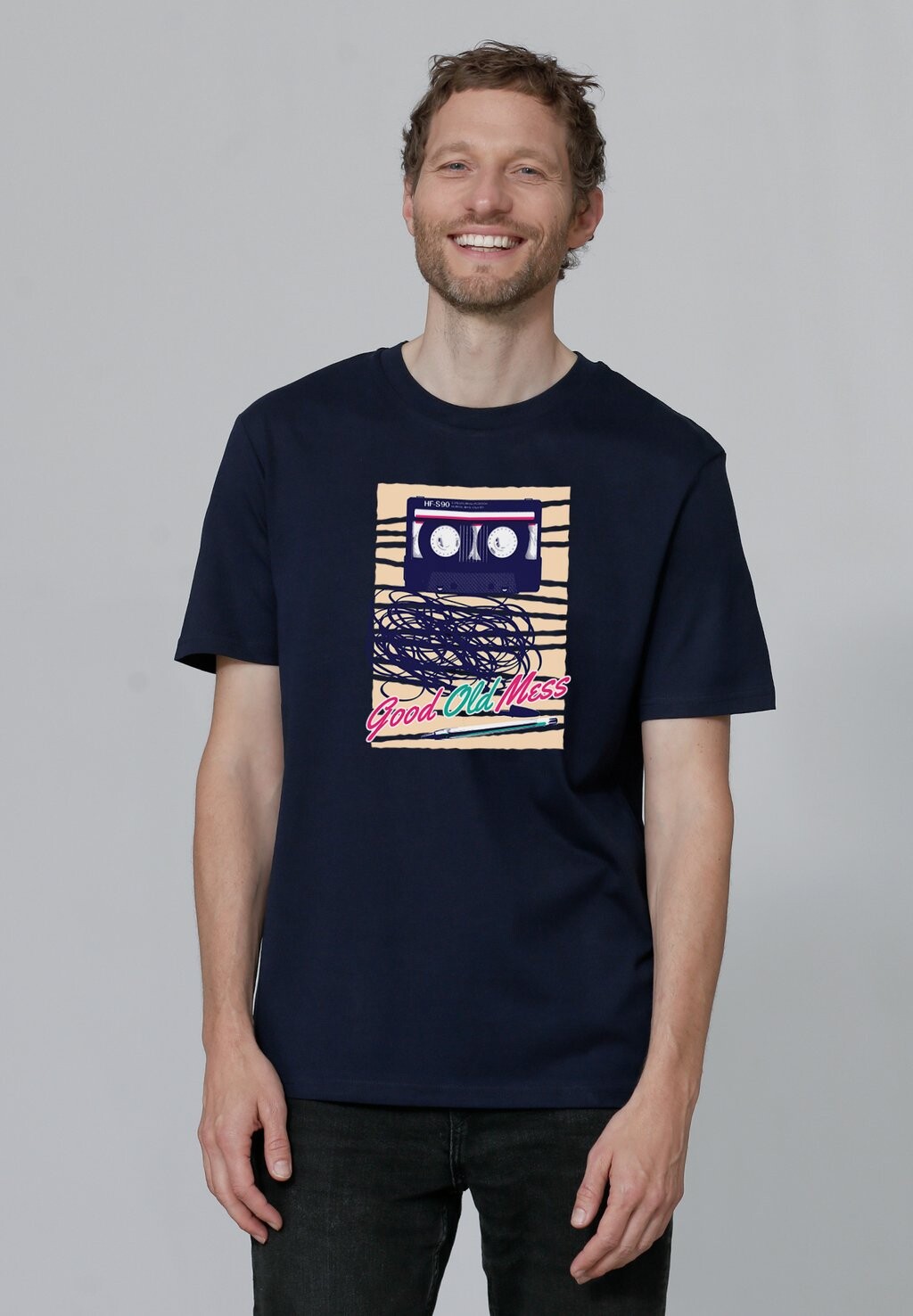 

Футболка с принтом GOOD OLD MESS watapparel, темно-синий