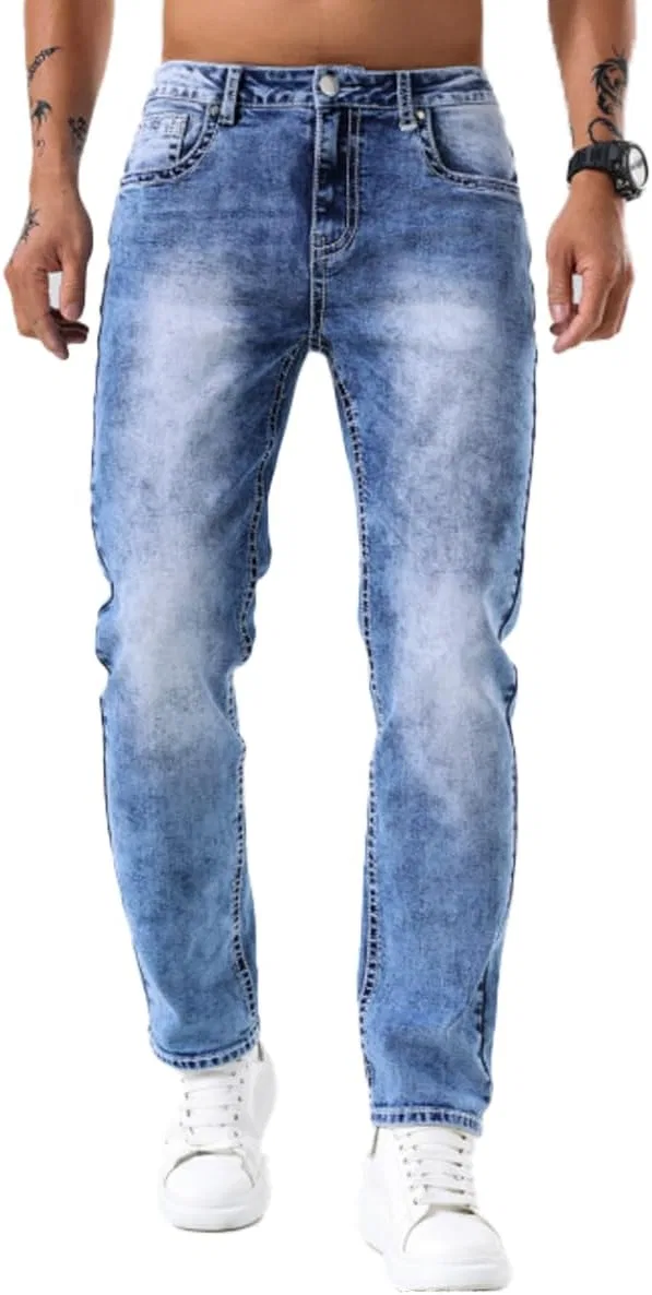 Джинсы прямые Slim Fit, синий
