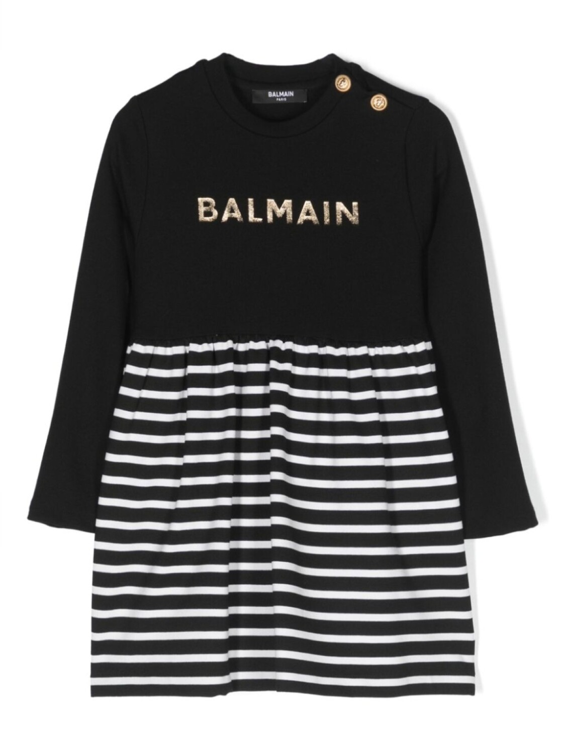 

Balmain Kids платье с длинными рукавами и логотипом, черный