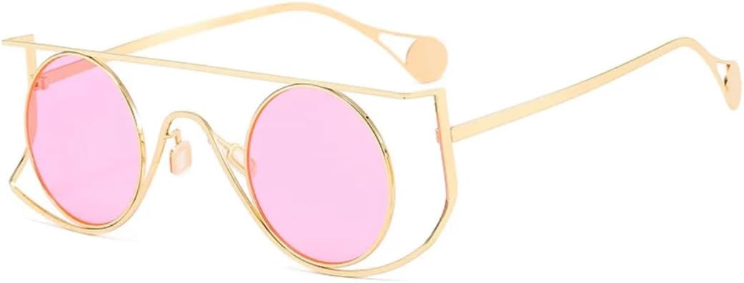 

Винтажные круглые солнцезащитные очки для мужчин, маленькая оправа, легкосплавные, женские солнцезащитные очки с защитой от УФ-излучения UV400, очки для вождения, стиль стимпанк VRTRFFTR, C7gold-pink