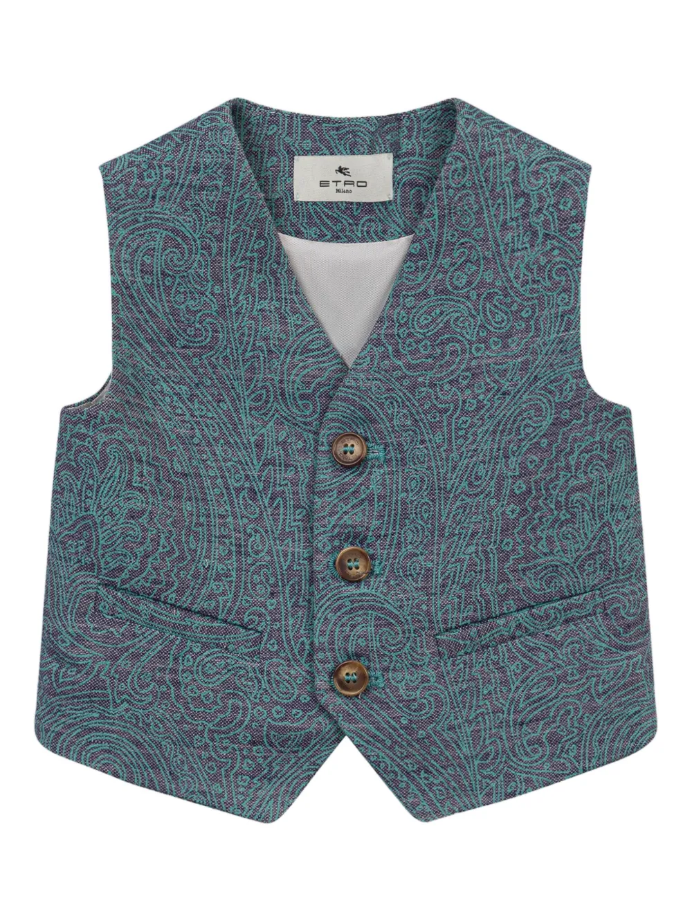 

Жилет из смесового льна ETRO KIDS, синий