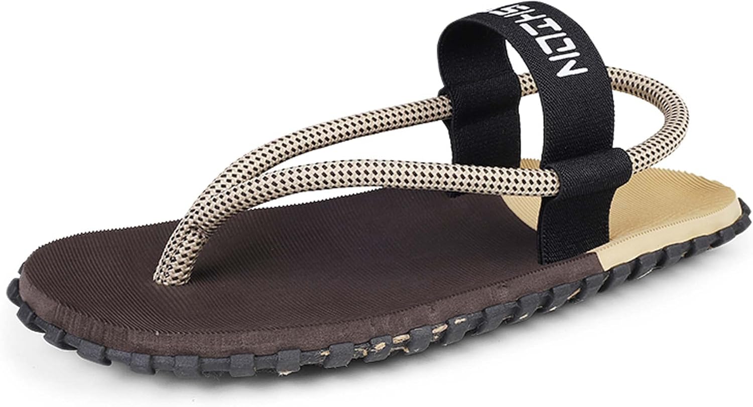 

Мужские сандалии-шлепанцы Летняя мода Повседневная уличная обувь Легкие, мягкие, удобные, дышащие, нескользящие, прочные Цветные эластичные ремешки Двухфункциональная обувь EVA Uangli, коричневый