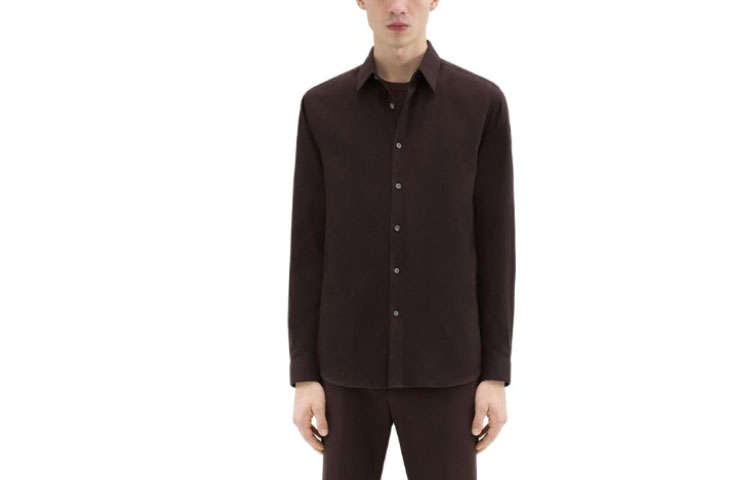 

THEORY Мужская рубашка Black Brown