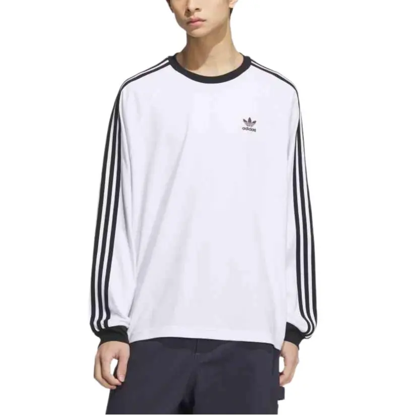 Лонгслив Adidas Classic 3-Stripes, белый — фото 4