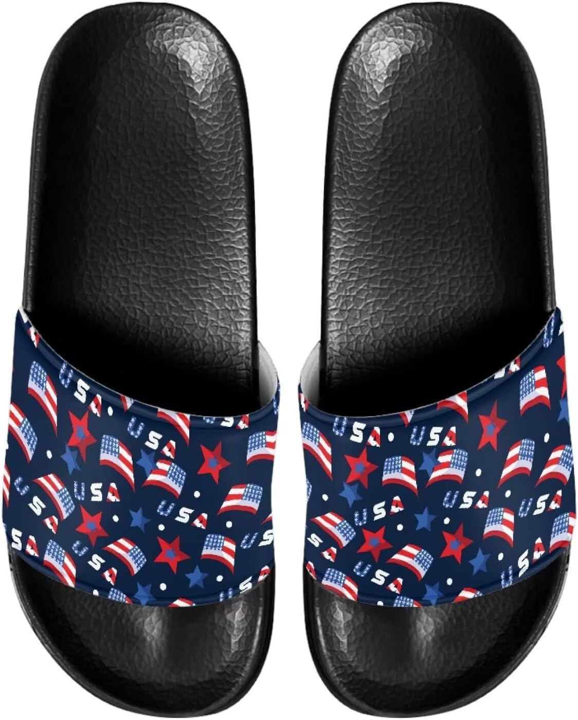 

Сандалии-шлепанцы унисекс с мягкой стелькой, удобные для женщин и мужчин, кожаные, размеры 6-13,5 Mintulipy, American Flag and Stars