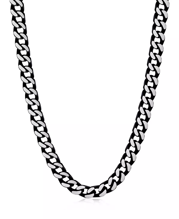 

Черное серебряное ожерелье из нержавеющей стали с цепочкой-коробкой Rhona Sutton, black