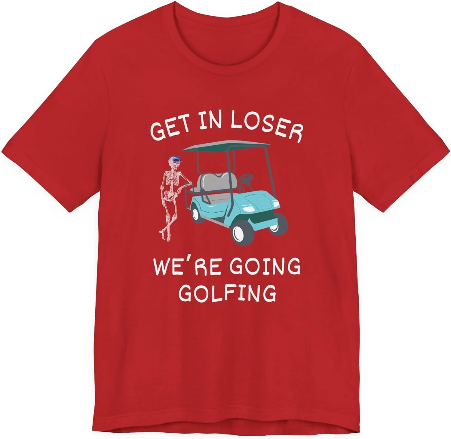 Футболка Get in Loser We’re Going Golfing, смешная майка Bella Canvas для гольфа, подарок для любителей гольфа мужчинам и женщинам, ретро-юмор GENERIC, красный — фото 2