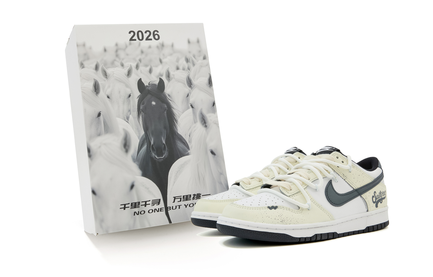 

Nike Dunk Leather Slip Resistant Abrasion Resistant Lightweight Cushioning Low top Kids' Skateboarding Shoes Бежевый Серый