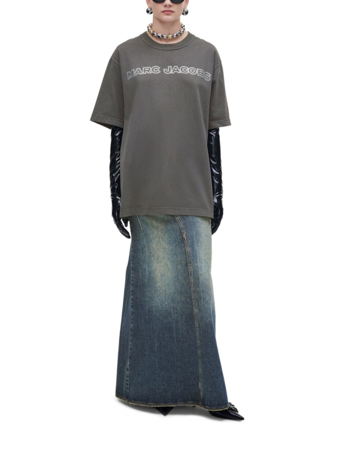 

Marc Jacobs футболка с кристаллами, серый