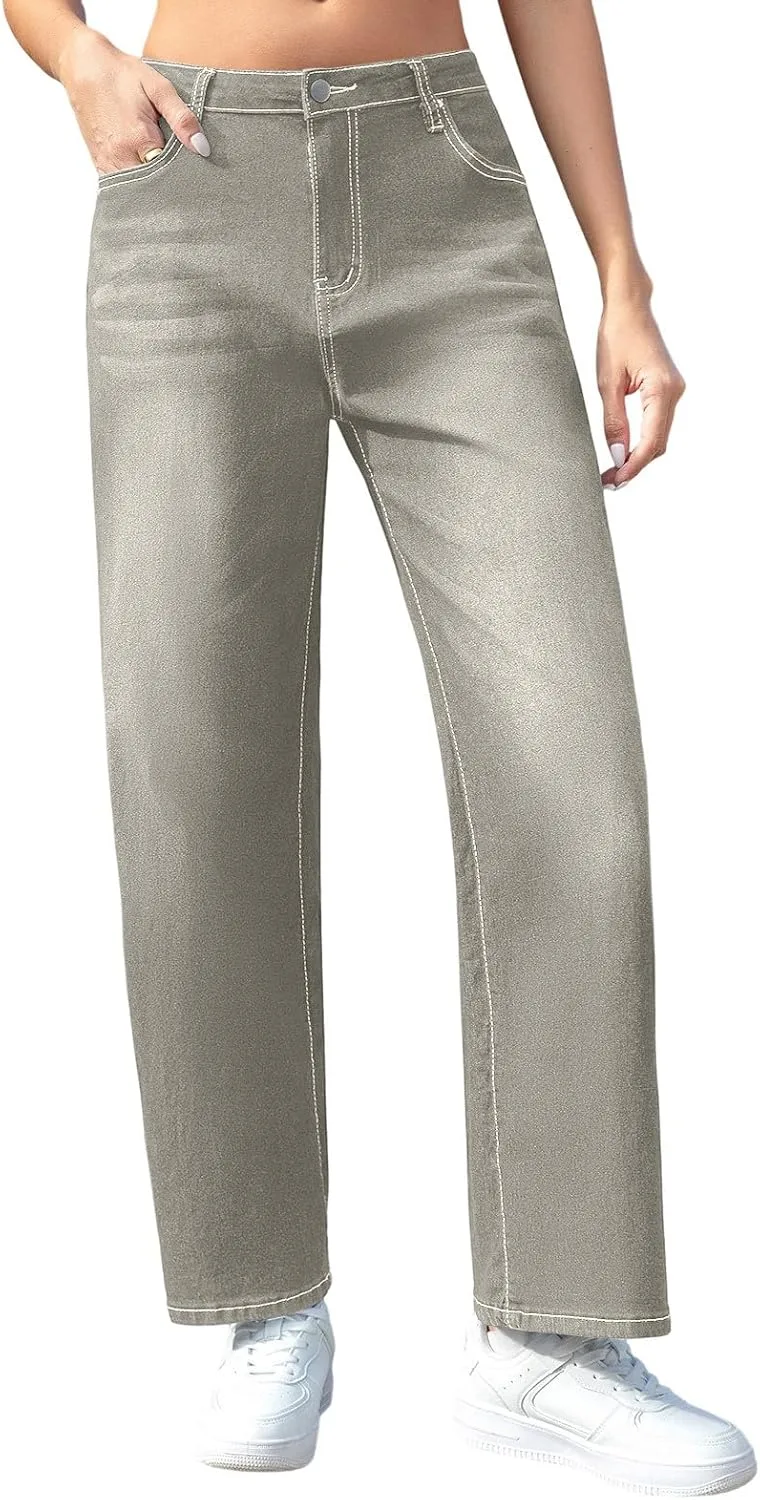 Прямые джинсы для женщин Scratch High Waisted, Slim Fit, Pull-On — фото 4