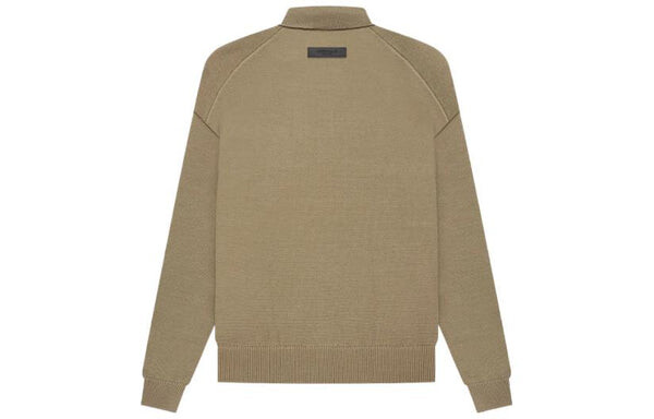 Рубашка ss22 knit long sleeve polo shirt 'oak' Fear Of God Essentials, коричневый — фото 2