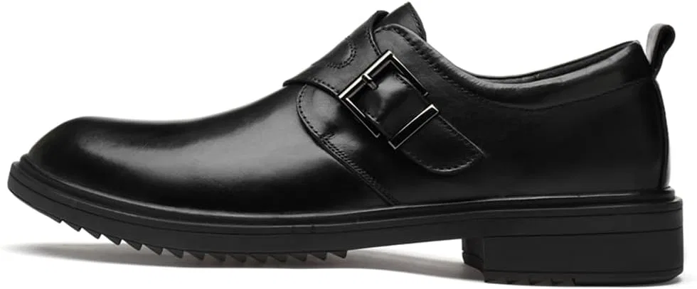 Лоферы кожаные Mens Dress Loafers Luxury Leather Slip-on Casual Business Formal Shoes Classic Prom Party Wedding Shoes, черный CHUUMEE — фото 3