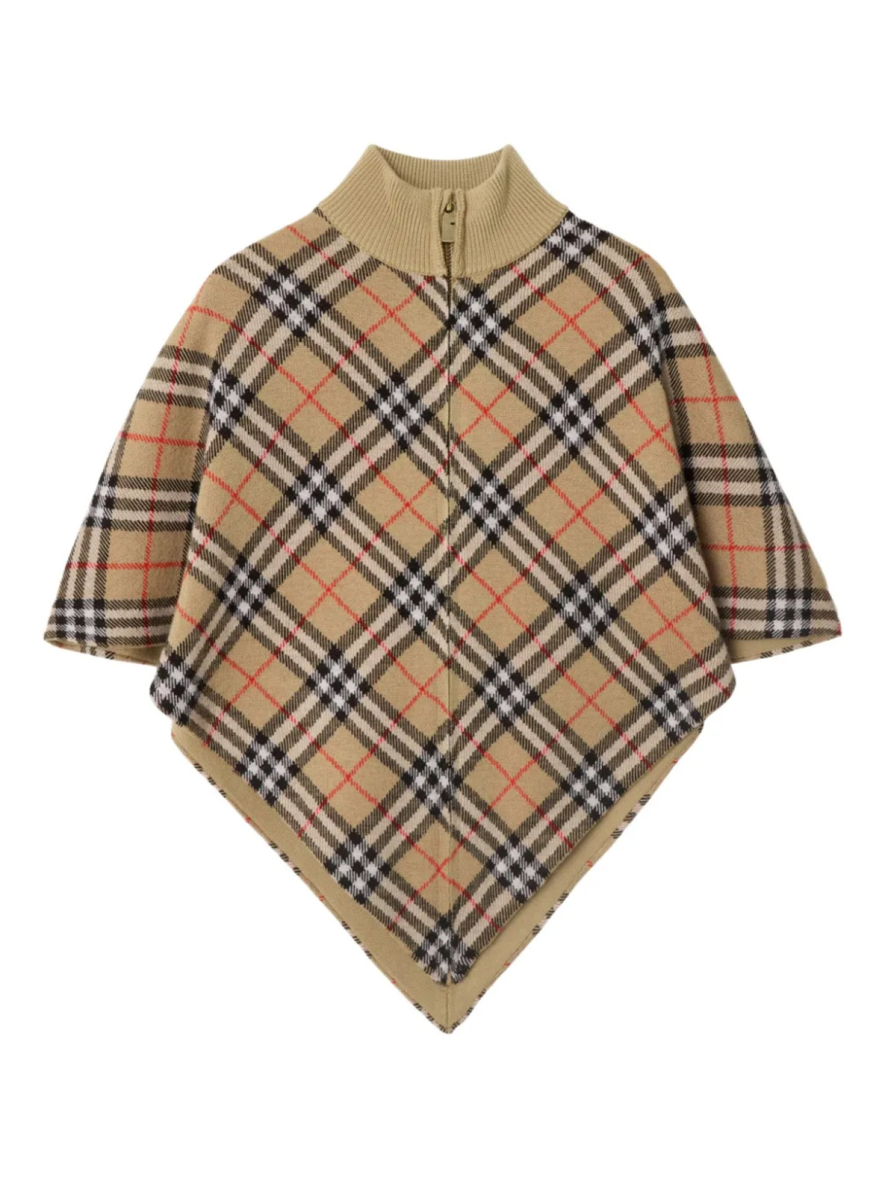 

Шерстяная накидка в клетку Burberry Kids, нейтральный
