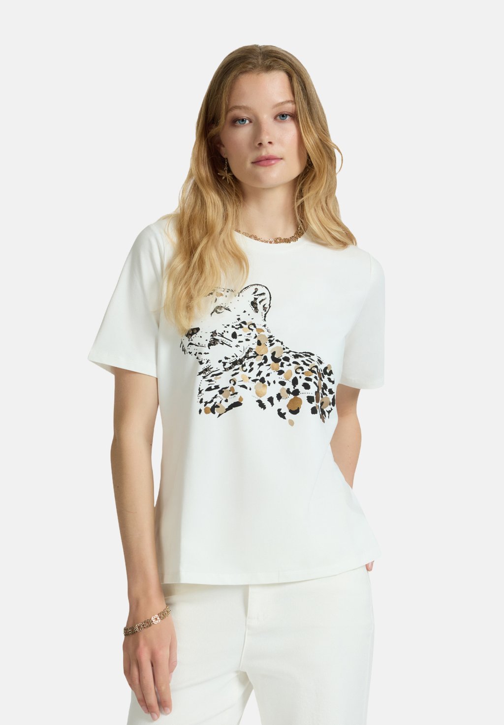 

Футболка с принтом ANIMALIER Elena Mirò, белый