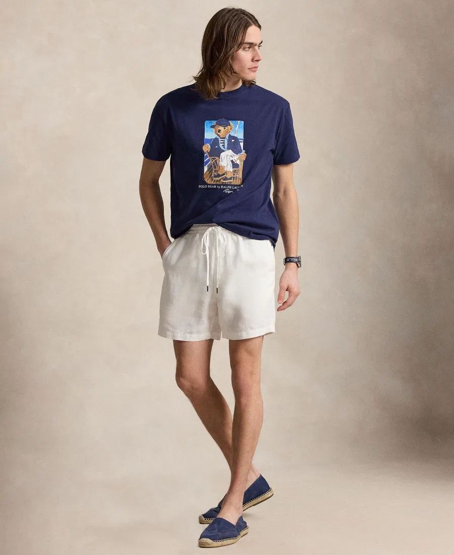 Мужская футболка с коротким рукавом и графическим принтом Polo Ralph Lauren, темно-синий — фото 2