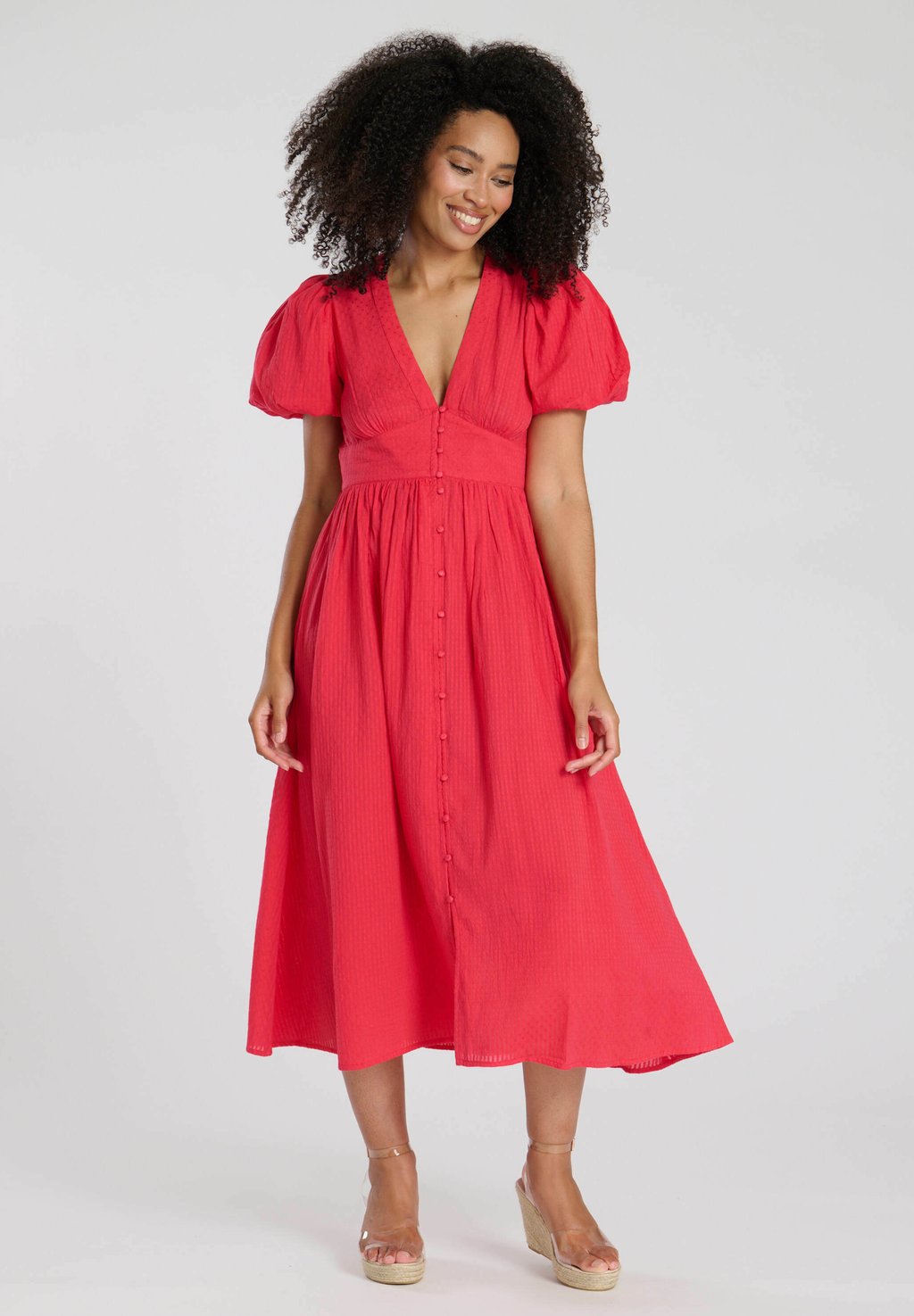 

Платье-рубашка PUFF SLEEVE MIDI South Beach, розовый