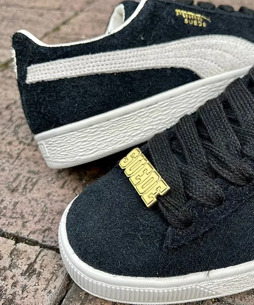 Мужские кроссовки из натуральной кожи SUEDE FAT LACE PUMA чёрные — фото 3