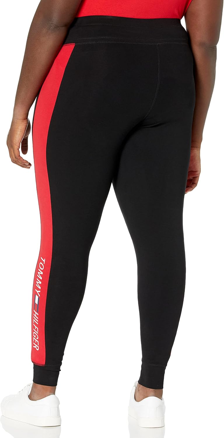 Женские леггинсы Tommy Hilfiger Performance с полосками по бокам, Ebony — фото 2