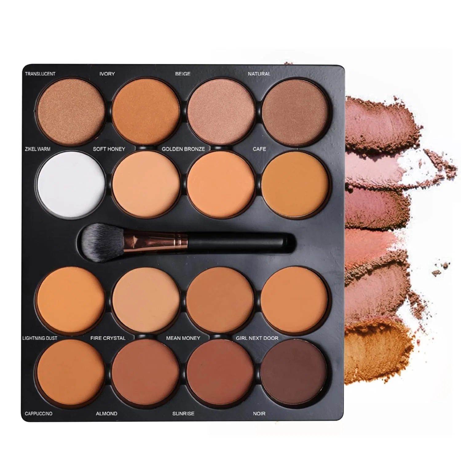 Матовая палетка для контуринга «Matte Contour Multi Palette» от Joyeee с кистью Joyeee, 16 Colors Contour Makeup Palette