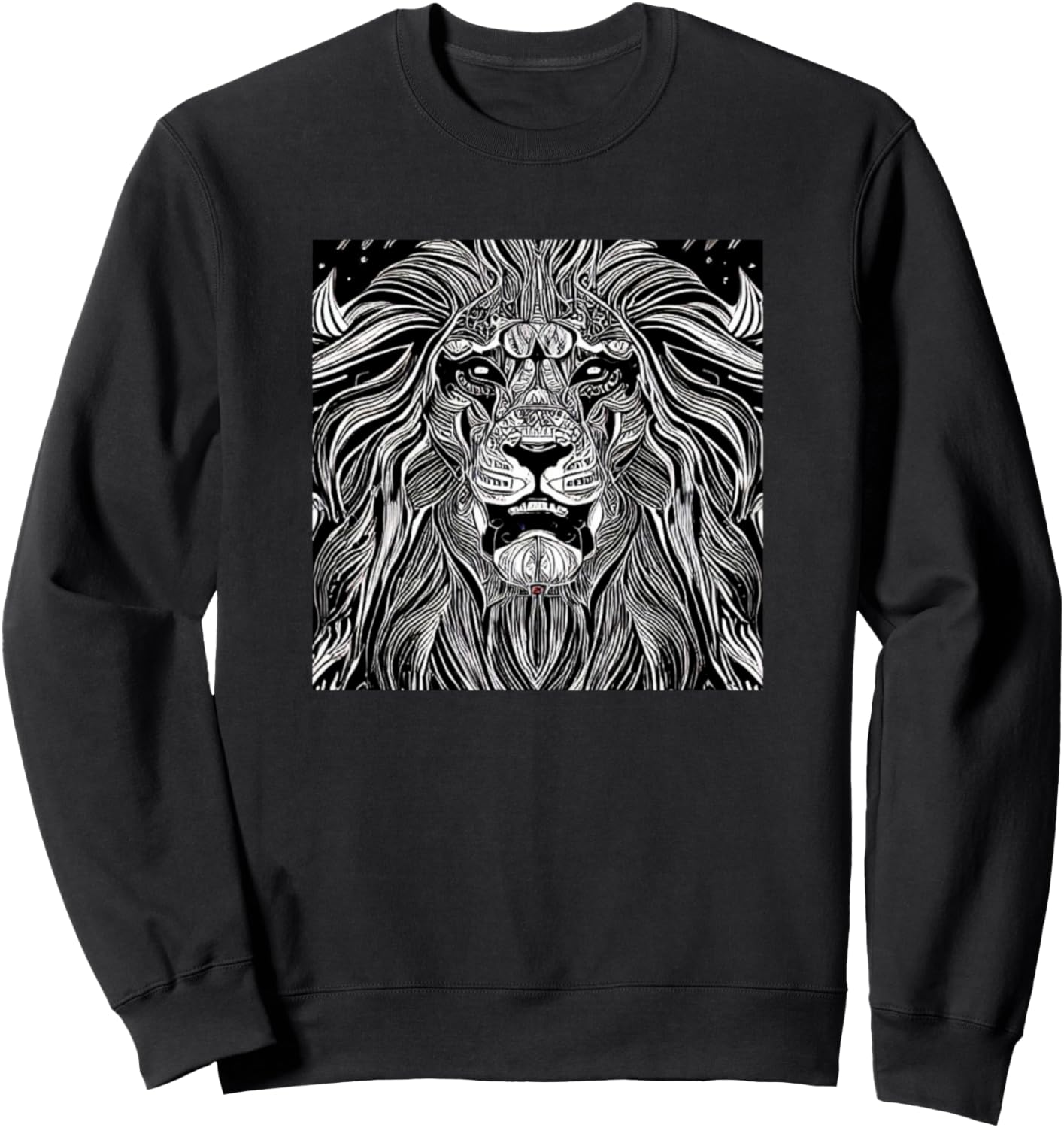 

Толстовка с красочным изображением льва для любителей львов Lion Line Art Cats Men Women Boy Girl | Kids Gift, черный
