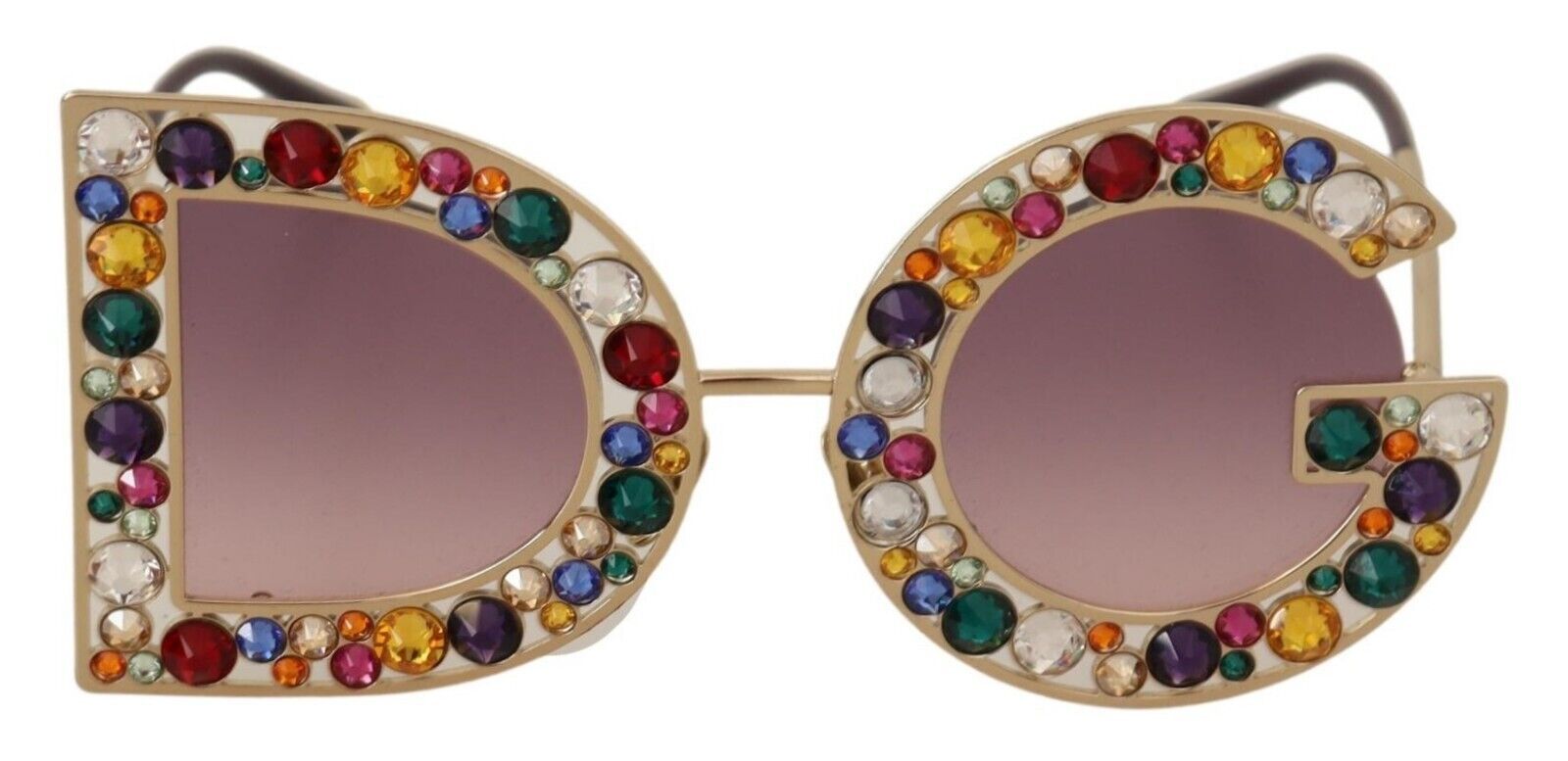 

Элегантные женские солнцезащитные очки с кристаллами Dolce & Gabbana, золото