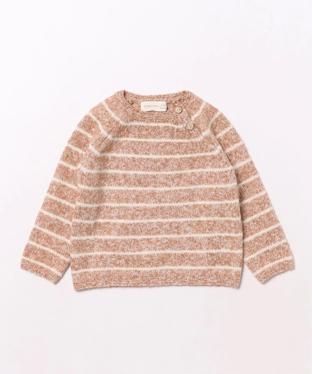 Детский свитер Ace Knit Sweater Quincy Mae в полоску коричневый