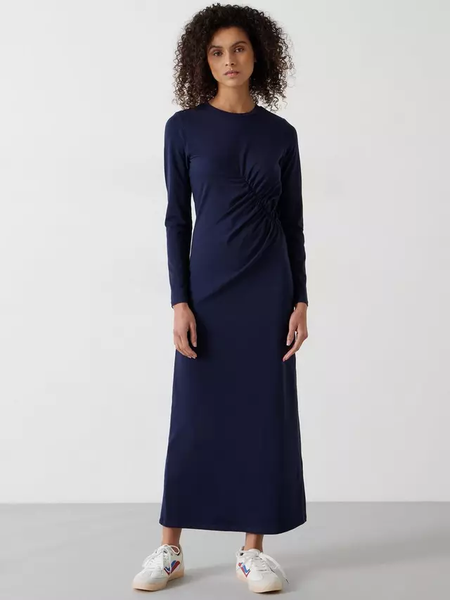 

Платье HUSH Frankie Gathered Jersey Maxi, темно-синий