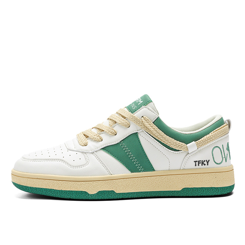 

TFKY Низкие скейтерские кроссовки мужские бело-зеленые, цвет White Green