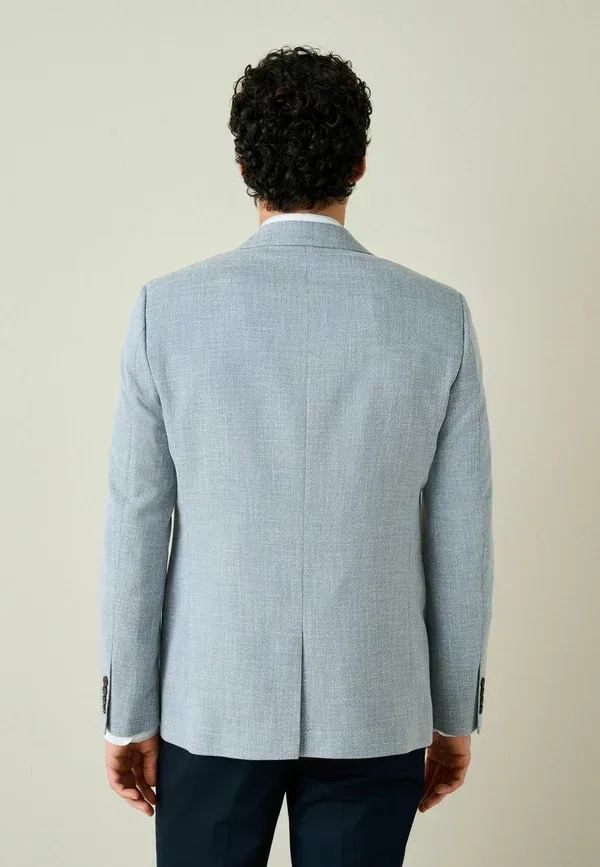 Блейзер Slim Fit Smart Textured, Next, голубой — фото 3