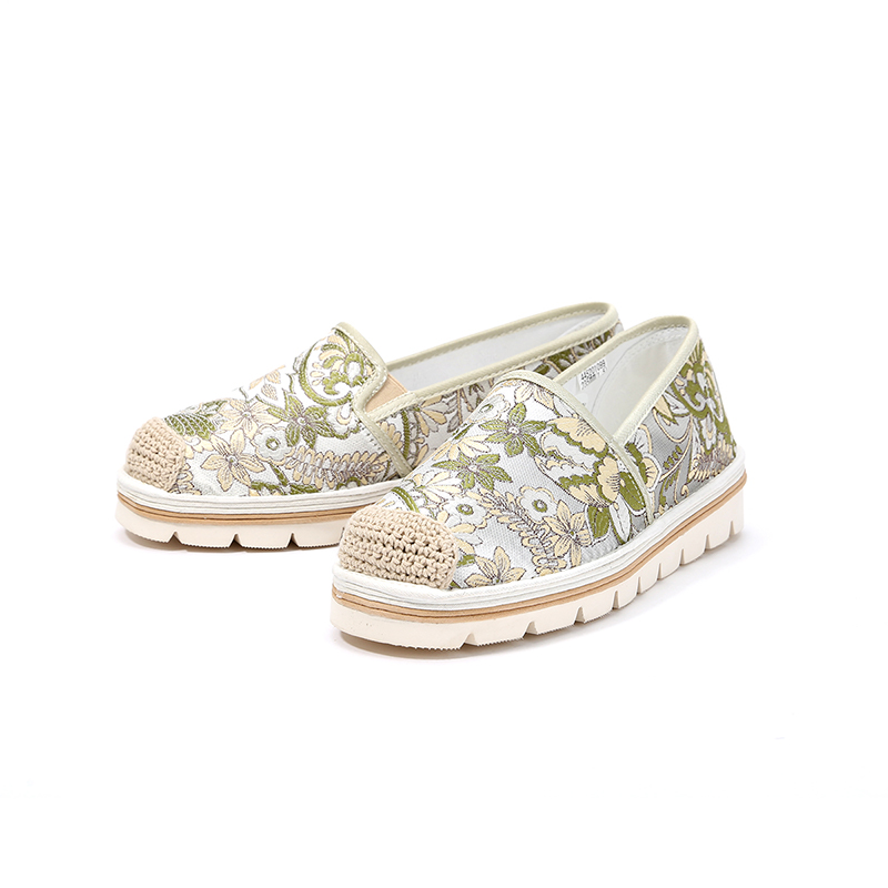 

Туфли женские повседневные Women's Casual Shoes Women's Old Meihua, цвет Green flowers