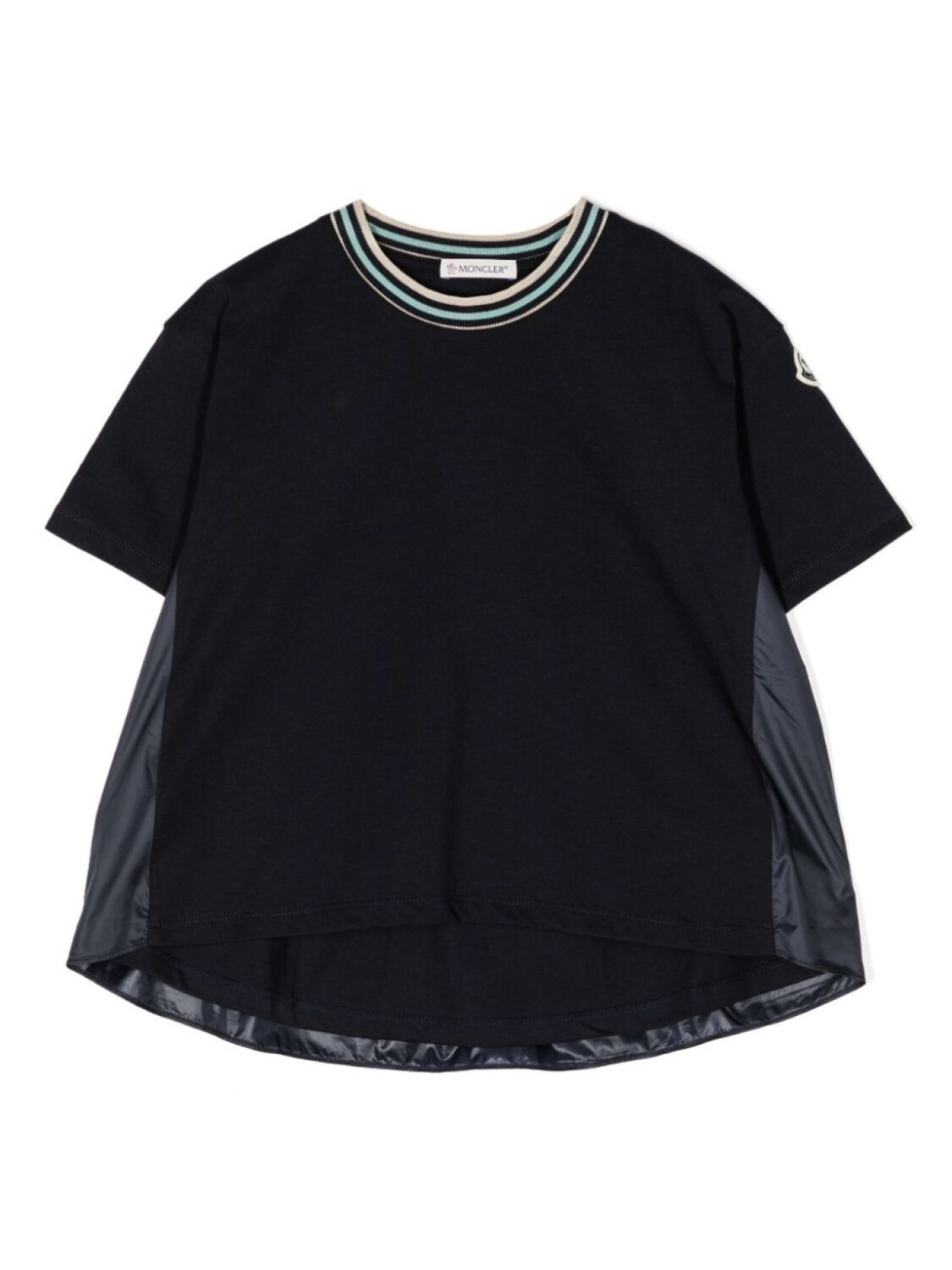 

Moncler Enfant футболка с нашивкой-логотипом, синий