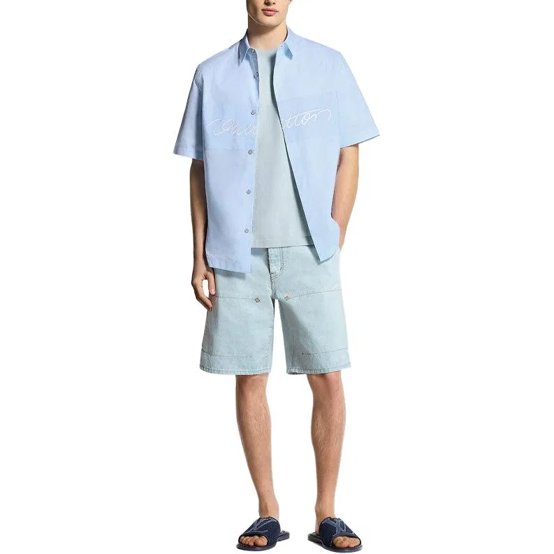 Рубашка мужская Blue Lapel Moderate LOUIS VUITTON — фото 4