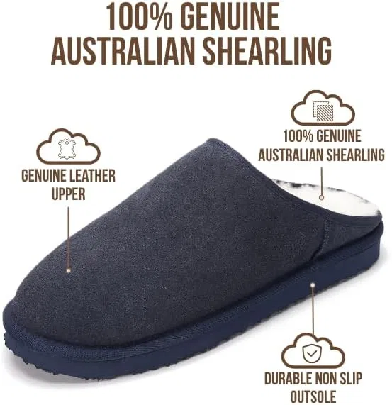Мужские мюли из натуральной кожи и овчины, Navy Suede Project Cloud — фото 4