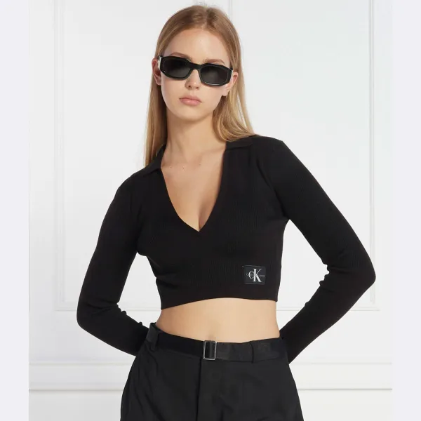 Укороченный свитер Calvin Klein, черный — фото 2