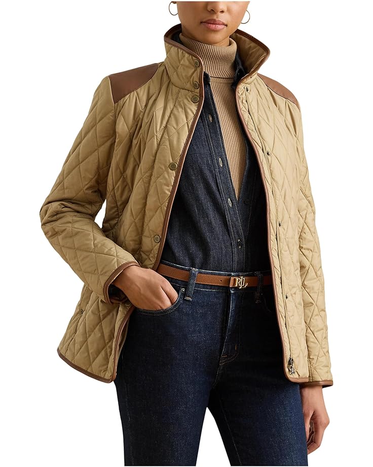

Женское пальто Lauren Ralph Lauren Pu Trim Barn 26.5", Birch Tan