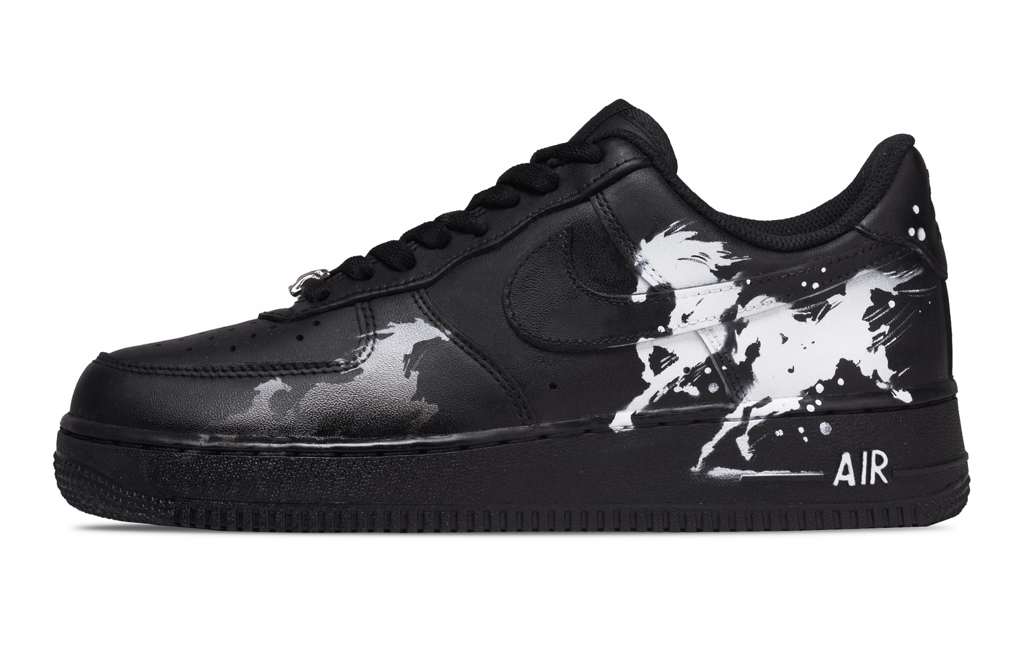 

Air Force 1 Horse Year Ink Step Leather с амортизацией, повышающие высоту, устойчивые к истиранию, низкие кроссовки для скейтбординга Nike, черный